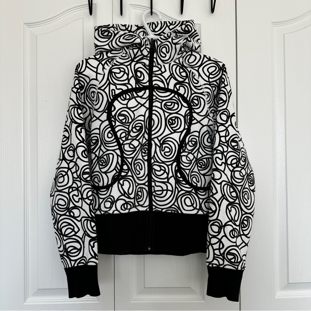 RARE Lululemon Scuba Hoodie Full-zip Swirl Print Inkwell - Picture 2 of 11